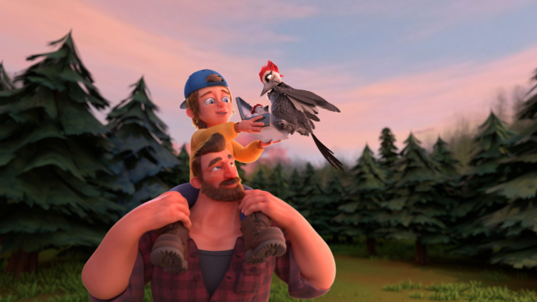 Still from "The Lumberjack and the Woodpecker"
