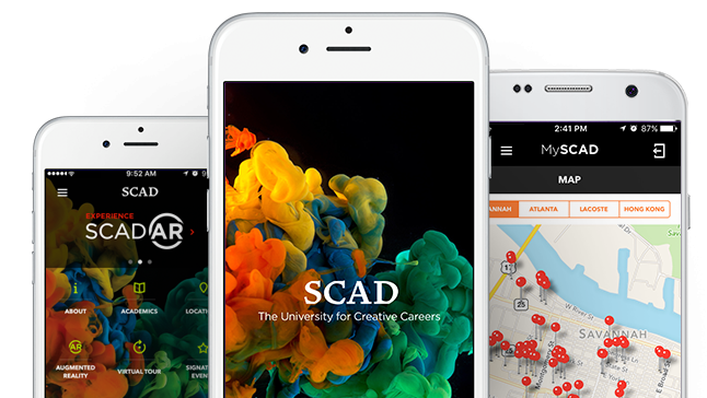 SCAD app on various mobile devices