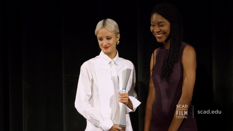 Play video of SCAD Savannah Film Festival honoree Andrea Riseborough