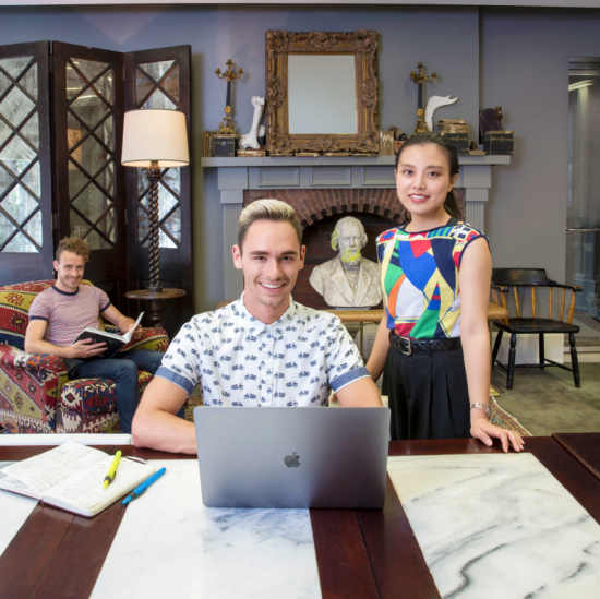 Students collaborate inside Morris Hall at SCAD Savannah