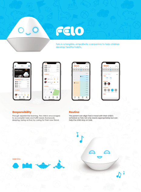 User experience design student group project poster for "Felo"